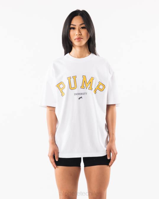 camiseta universitaria de bomba unisexo Alphalete 08R8228 ropa blanco