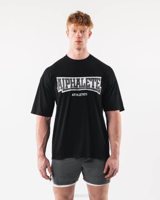 camiseta universitaria unisexo Alphalete 08R8218 ropa negro