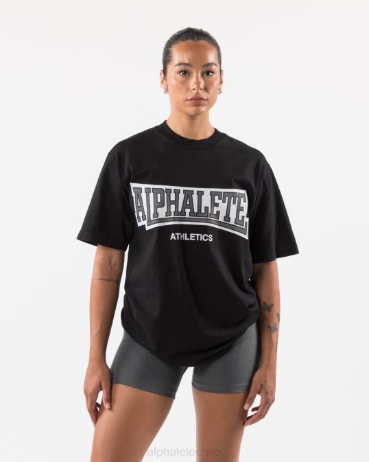 camiseta universitaria unisexo Alphalete 08R8218 ropa negro