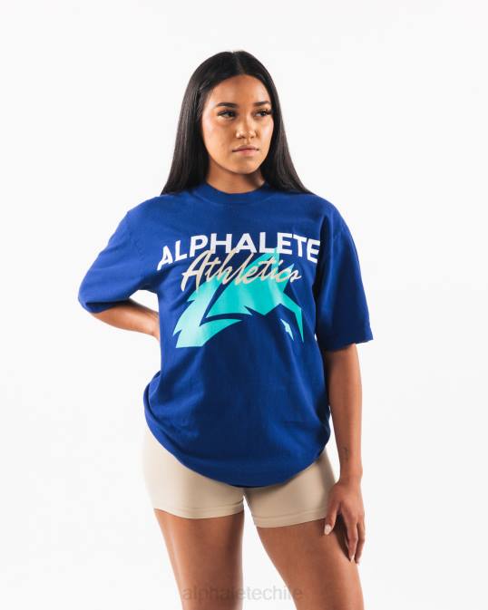 una camiseta de playa unisexo Alphalete 08R8220 ropa azul real