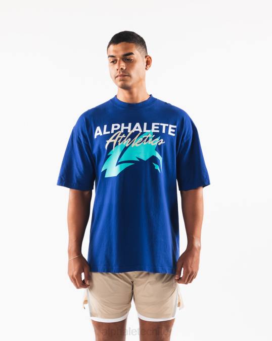 una camiseta de playa unisexo Alphalete 08R8220 ropa azul real